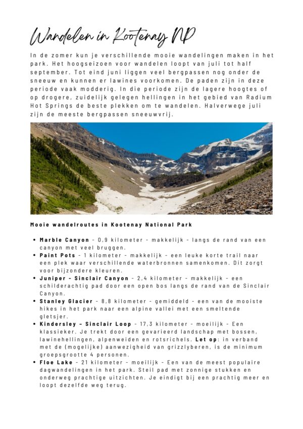 Kootenay National Park Bouwsteen