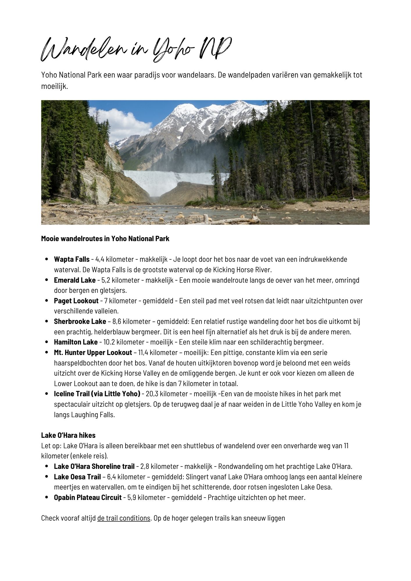 Yoho National Park Bouwsteen - Voorbeeldpagina
