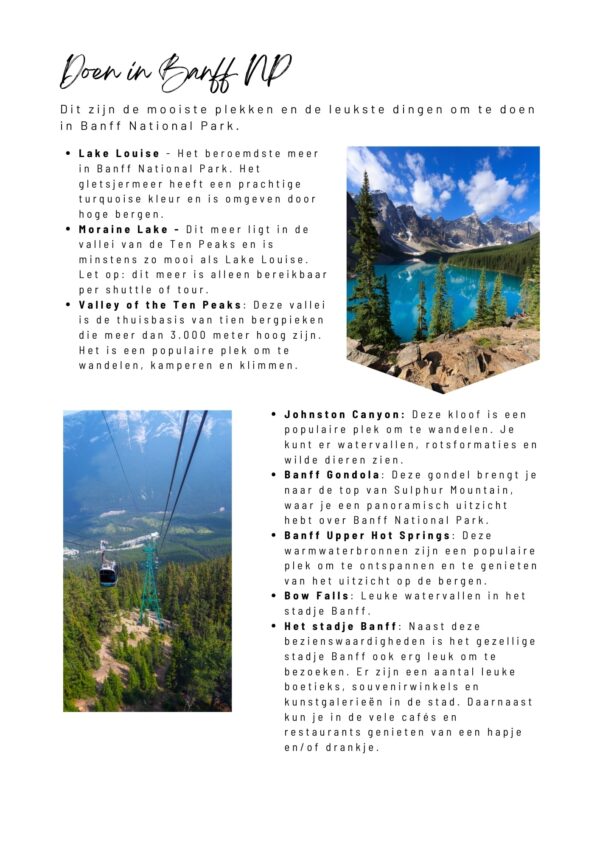 Banff National Park Bouwsteen - voorbeeldpagina