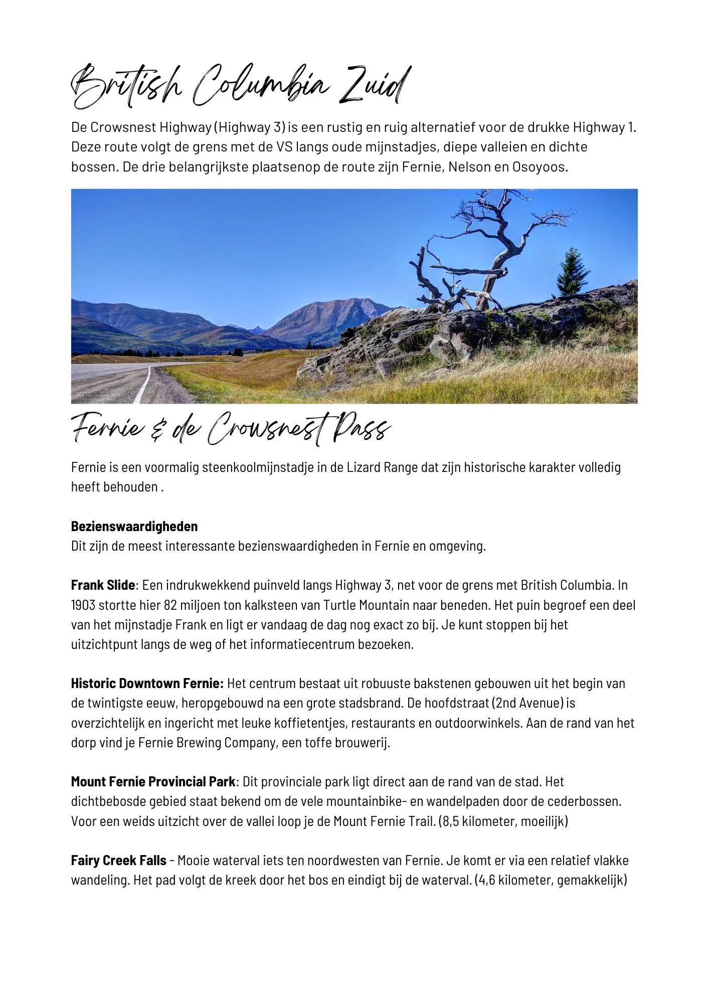 British Columbia Zuid Bouwsteen - Fernie, Nelson, Osoyoos - voorbeeldpagina